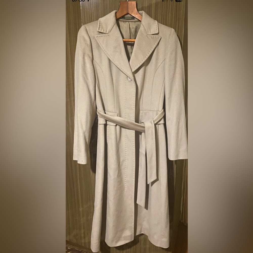 VTG QUATRO Piu Wool Coat Beige Women’s Size EU42 Made in Italy
